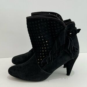 Chinese Laundry Women’s Black Suede Leather Ankle Boots- 8.5